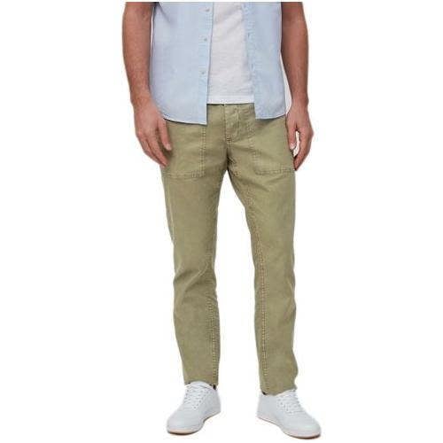 Mens Straight Fit Linen Blend Trousers