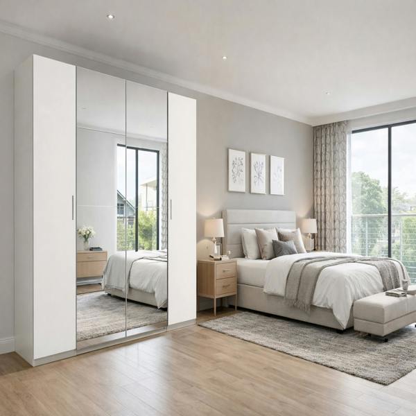 Lotto  White 4 Door 272CM Wardrobe