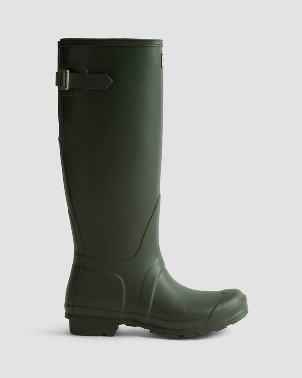 Hunter Original Tall Back Adjustable Womens Wellies - Dark Olive