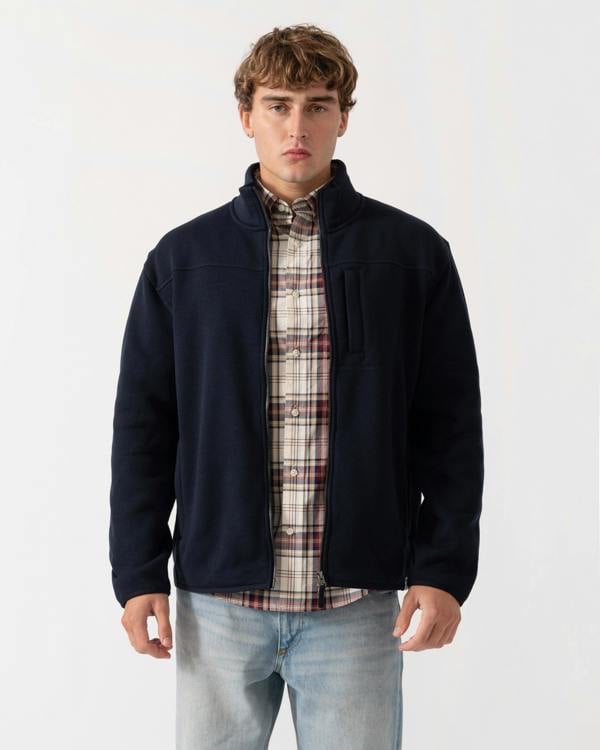 Main image of GANT Mens Fleece Jacket - 433 Evening Blue