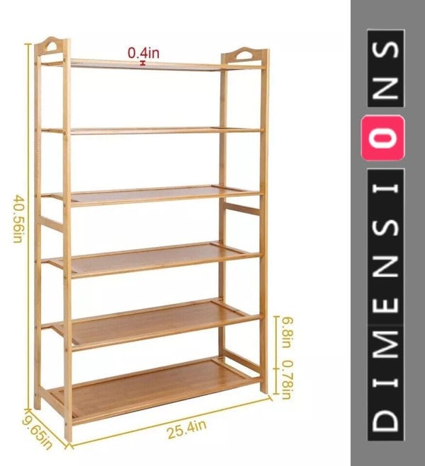 Modcraft 6-Tier Tall Wooden Shoe Rack – Home Storage for Footwear