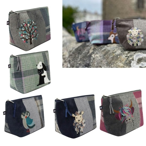 Earth Squared Sheep Tartan Makeup Cosmetic Bag