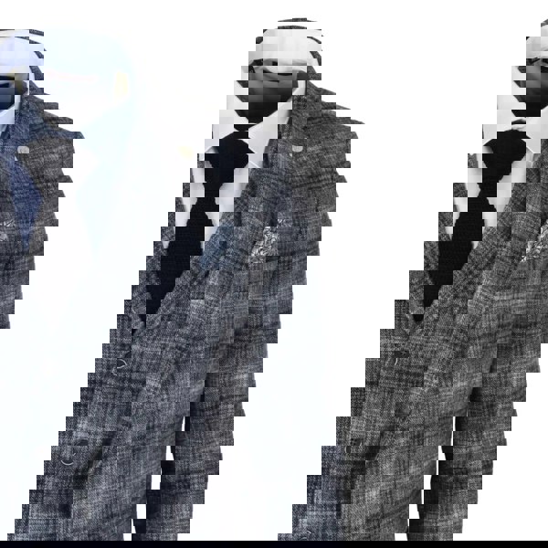 TruClothing TP-30 - Men's Grey Tweed Check 3 Piece Suit