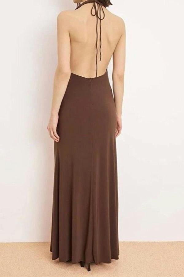 WOVCOR Plain Maxi Evening Dress