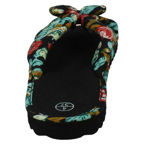 Spot On Ladies Spot On Flower Design Mules Floral Mule F00425