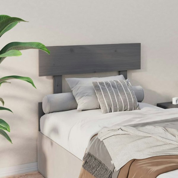 Berkfield Bed Headboard Grey 93.5x3x81 cm Solid Wood Pine