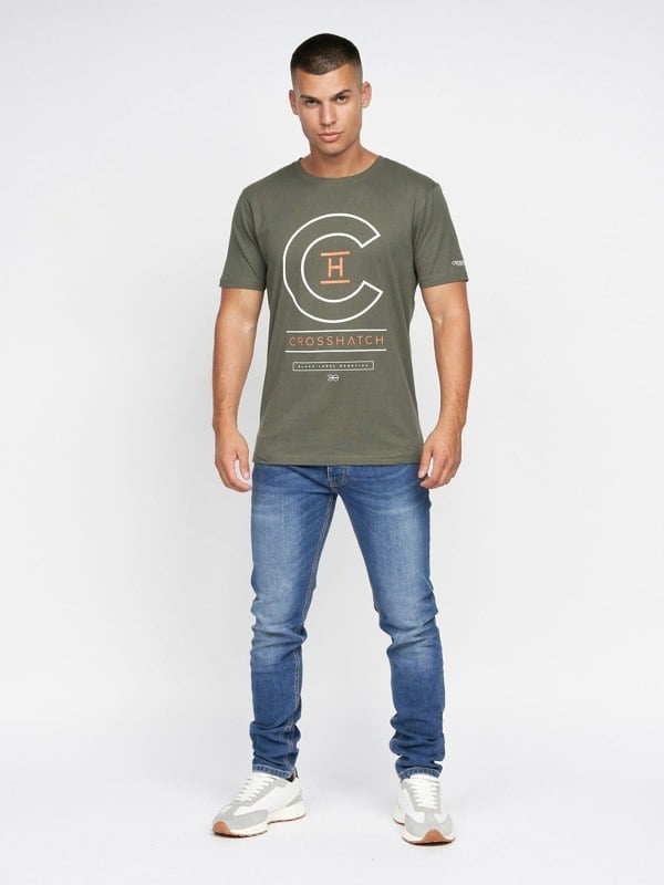 Crosshatch Univarsity T-Shirt 2pk Olive/Grey