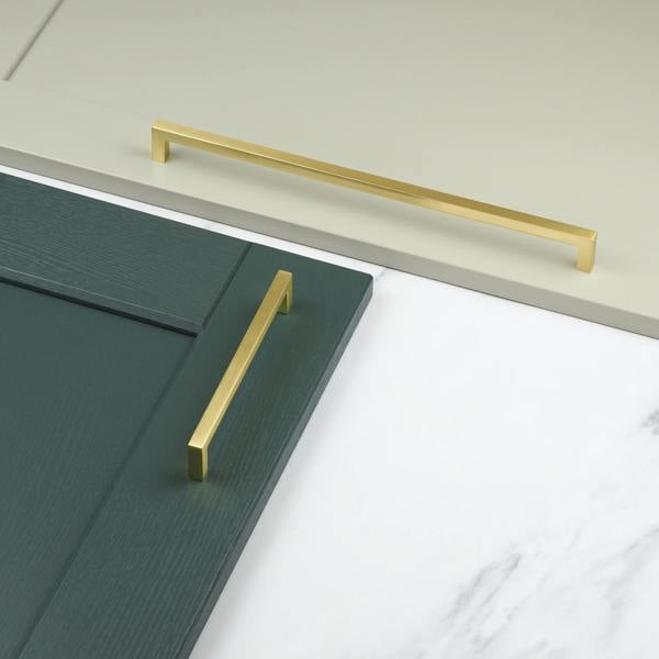 Handle & Home Satin Brass Square Handles