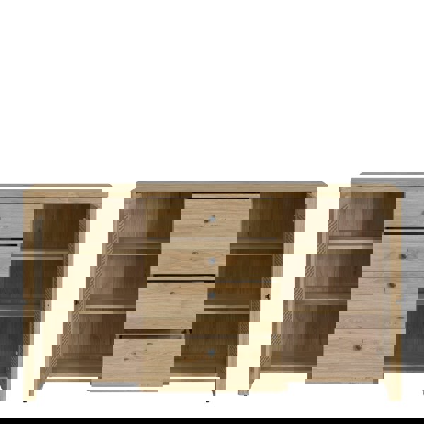 Furniture To Go Cestino 2 door 4 Drawer Sideboard in Jackson Hickory Oak and Rattan Effect