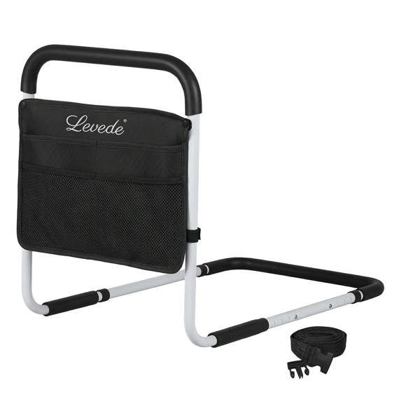 Levede Bed Rails Adjustable Heights Storage Pocket Assist Support Side Railings