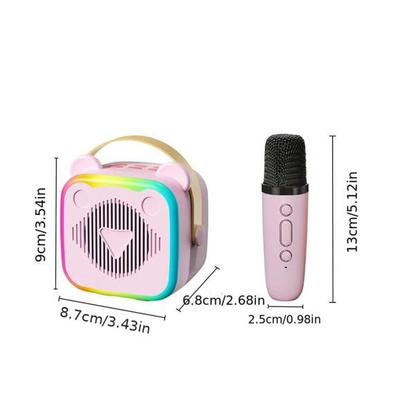 Dragodirect K10 Portable Karaoke Machine 2 Wireless Mics Colorful RGB