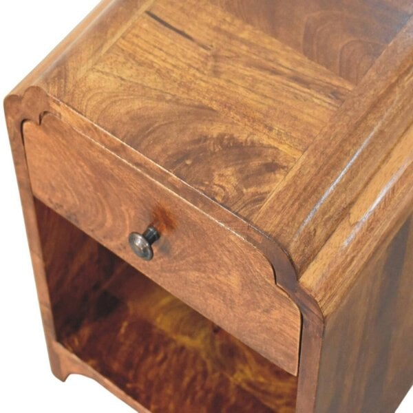 Wyld Haus Paris Mango Wood Bedside Table with a Drawer and Shelf