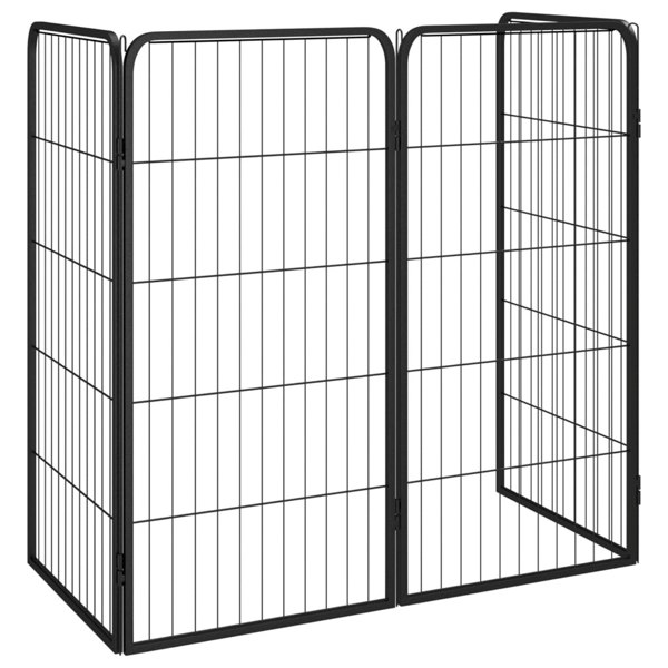Berkfield Dog Playpen 4 Panels Black 50x100 cm Powder-coated Steel