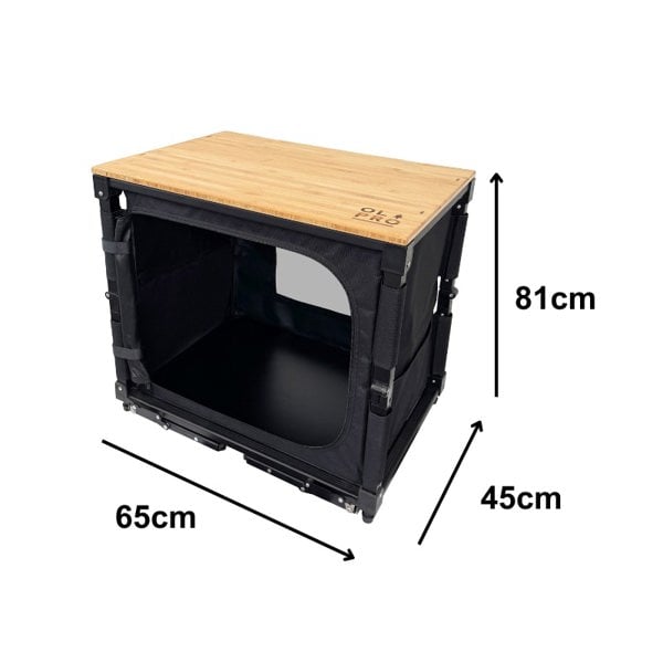 Bamboo 3 in 1 Folding Table/Storage Camping Cupboard OLPRO