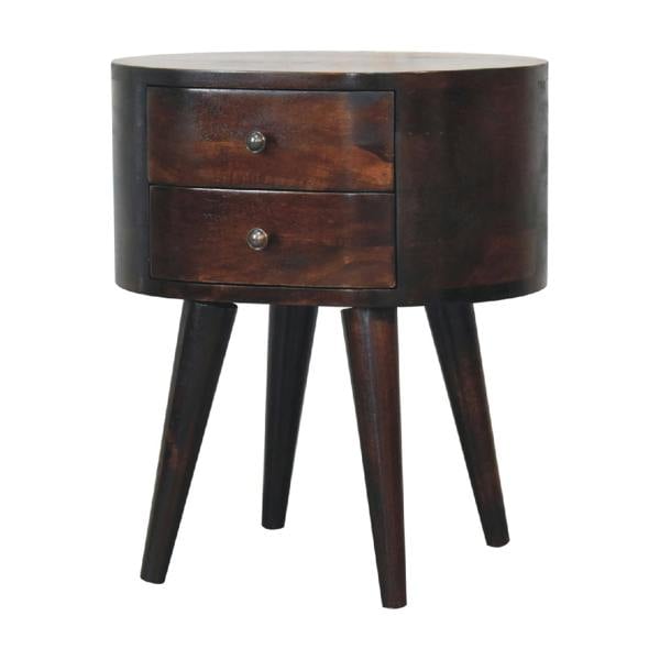 Artisan Furniture Light Walnut Rounded Bedside Table