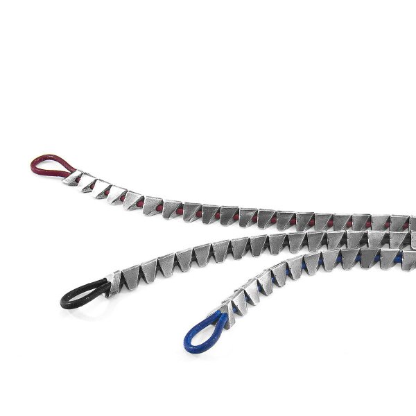 Anchor & Crew Azure Blue Brixham Maxi Silver and Round Leather Bracelet