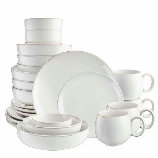 Cooks Professional Nordic Stoneware 24 Piece Dinner Set | White