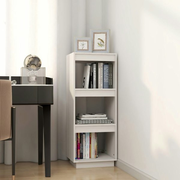 Berkfield Book Cabinet/Room Divider White 40x35x103 cm Solid Pinewood
