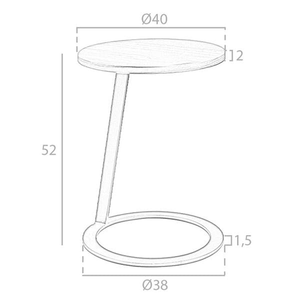 Angel Cerdá Round corner table walnut and black steel 2115