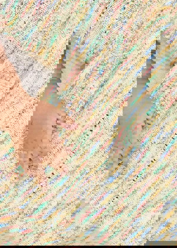 The Bonnie Mob Personalised Knitted Baby Blanket, Space Dye - Merry