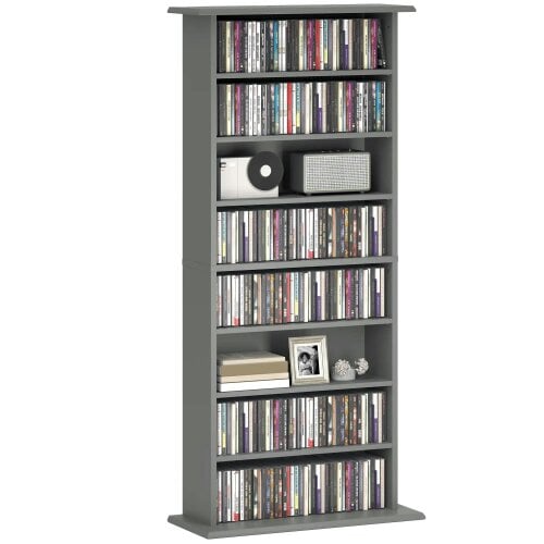 Wyld Haus Wood Grey CD Storage Unit With 360 Disc Capacity