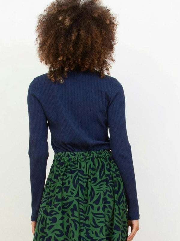 Kite Organic Bagber Turtle Neck Jersey Top Midnight