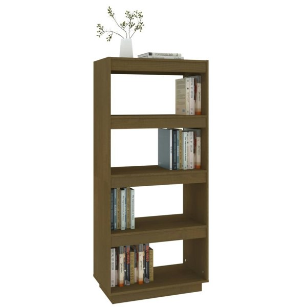 Berkfield Book Cabinet/Room Divider Honey Brown 60x35x135 cm Solid Pinewood