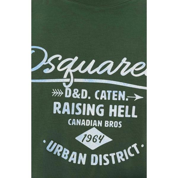 DSQUARED2 Branded Raising Hell Logo Green  T-Shirt XS