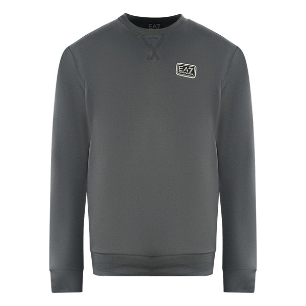 EA7 Branded Patch Logo Iron Gate Sweatershirt Jumper - Grey