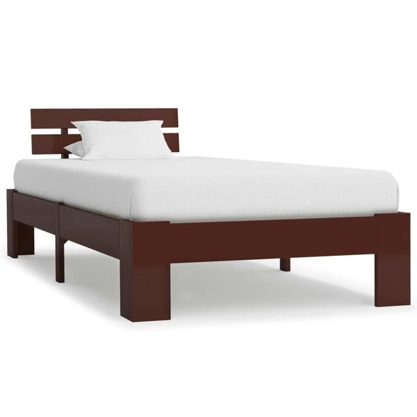 Berkfield Bed Frame Dark Brown Solid Pine Wood 100x200 cm
