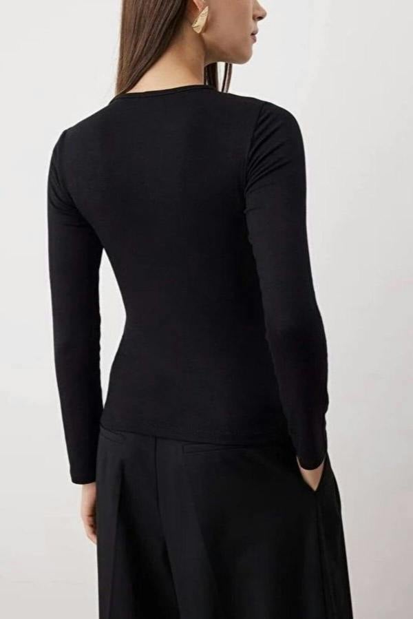 WOVCOR Knit Blouse with Collar Detail