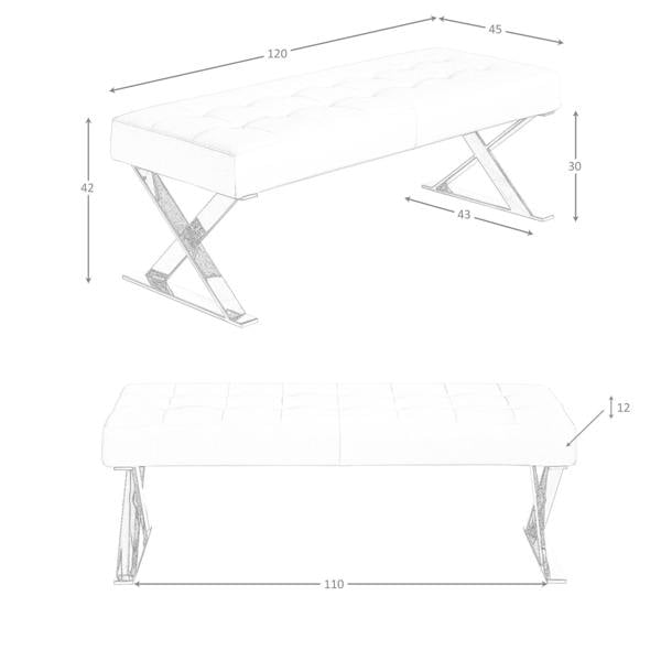 Angel Cerdá White Leatherette Bench 5001
