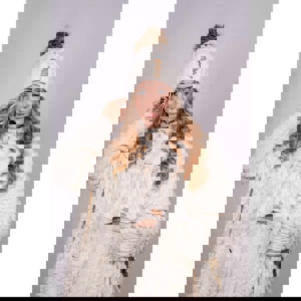 Aran Cable Button Wrap Scarf 