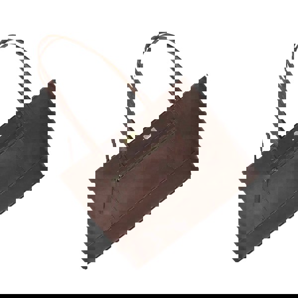 Assots London 'MILLIE' Brown Oily Chestnut Real Leather Designer Tote Work Bag