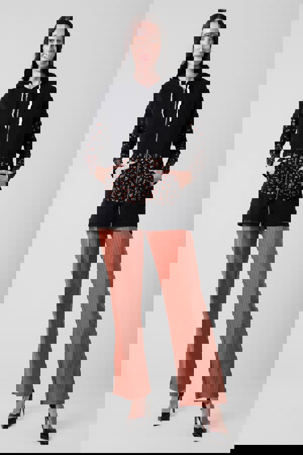 ENORSIA Women Longline Zip Front Hoodie