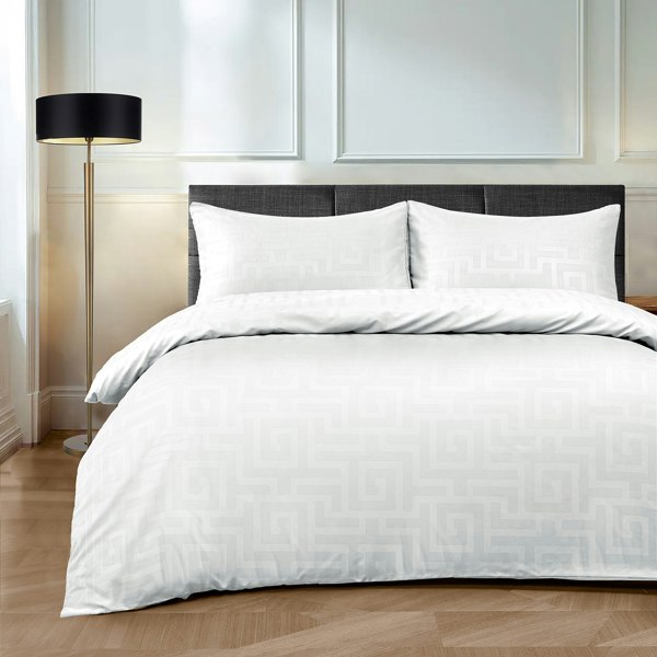 Velosso Embossed Pattern Luxury Bedding Set Duvet Cover & Pillowcase Set, Machine Washable, Hypoallergenic Bedroom Decor