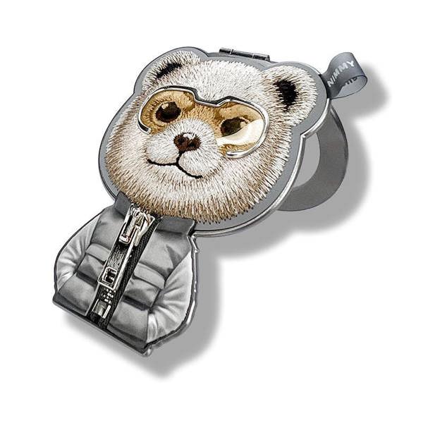 Nimmy Friends Nimmy Cool & Cute 2.0 Grey Bear Embroidery Magnetic Stand with MagSafe Grey - N-KM-BSZJ-11-A