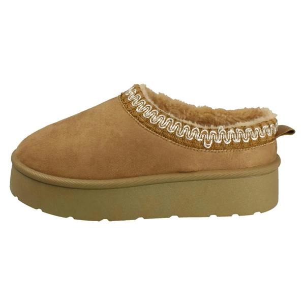 Spot On Ladies Spot On Wide Fit Stitch Pattern Slipper Shoes F4470