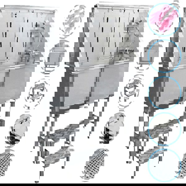 Monstershop Pet Dog Bath Steel Tub Washing Station 400mm