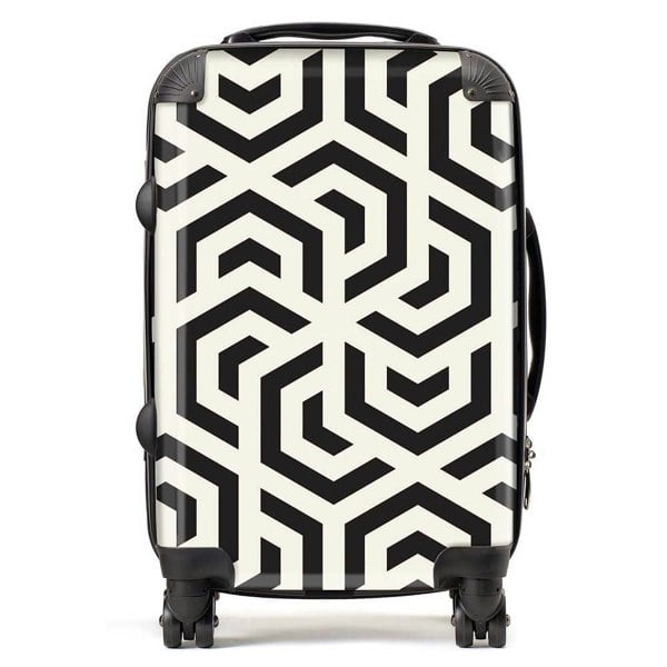 Warren Reed Hexagonal Geometric Pattern Suitcase