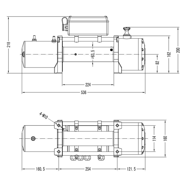 Winchmax 13,500lb 24V Winch 26m x 95mm Steel Rope