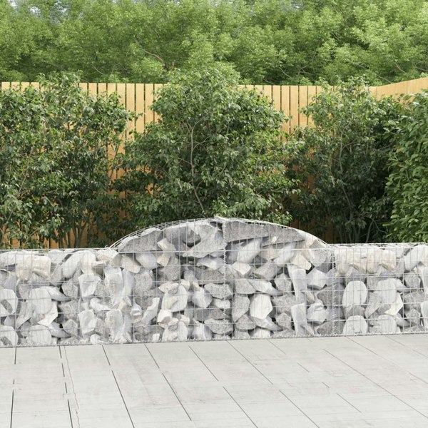 Berkfield Arched Gabion Baskets 8 pcs 300x30x60/80 cm Galvanised Iron