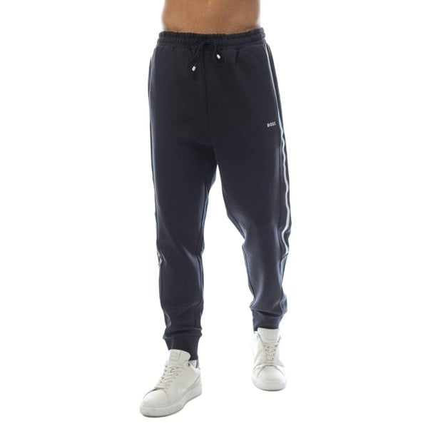 Boss Mens Hadikonos Contrast Striped Jogging Bottoms - Dark Blue
