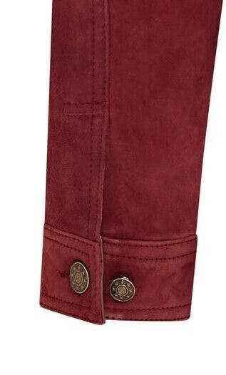Infinity Leather Mens Trucker Goat Suede Western Leather Jeans Jacket - Yangon