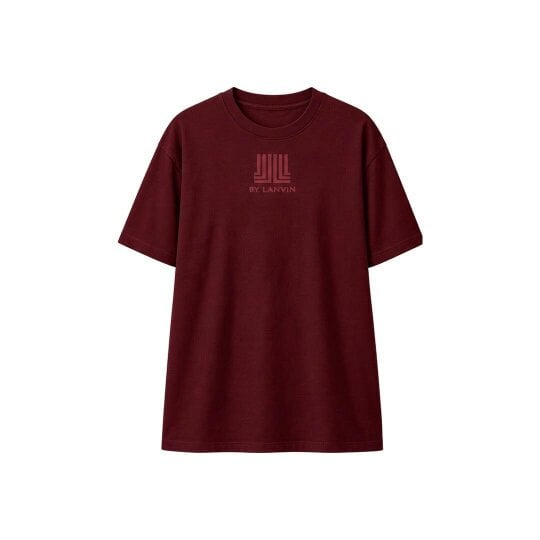 By Lanvin Printed Central Logo Burgundy T-Shirt