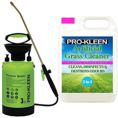 ProKleen Pro-Kleen 3L Pump Sprayer with Pro-Kleen Artificial Grass Cleaner 5L Floral Fragrance