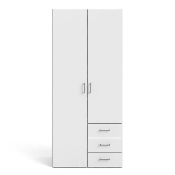 Wyld Haus Munich White Wooden 2 Doors 3 Drawers 4 Shelves