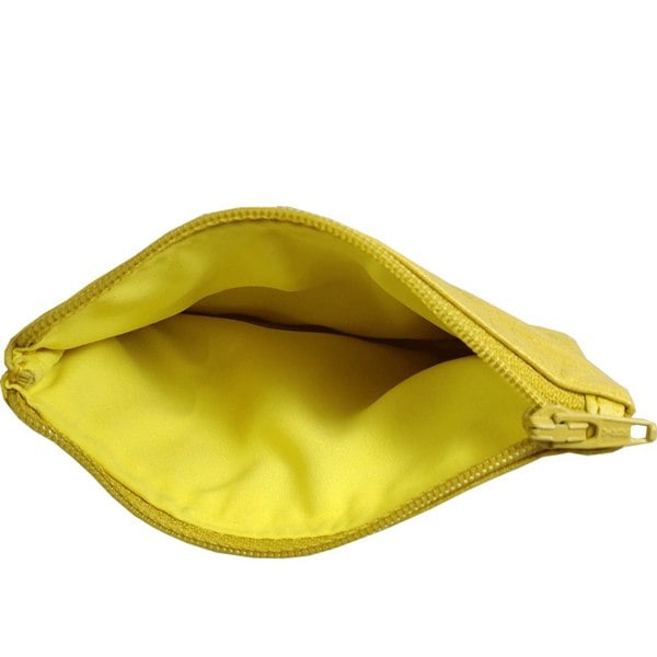 Assots London 'Poppy' Yellow Full Grain Leather Zip Top Coin Purse
