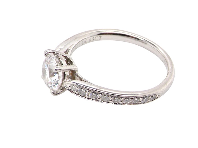 A Tiffany solitaire diamond ring