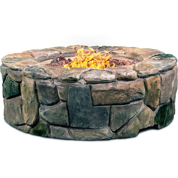 Centurion Supports Fireology KALUYA Bronze Lavish Garden and Patio Gas Fire Pit with Eco-Stone Finish - Fully Assembled